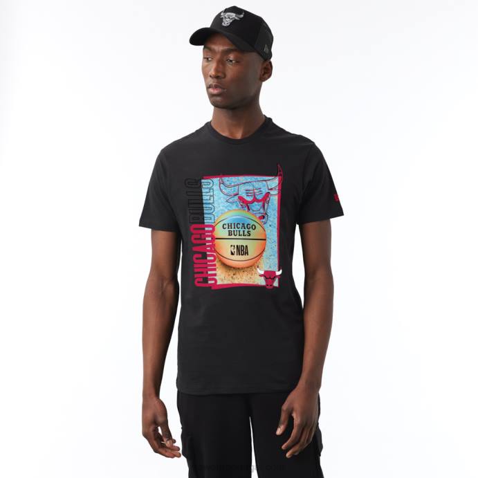 FFTN2878 New Era chicago bulls t-shirt nba hoop com estampa preta