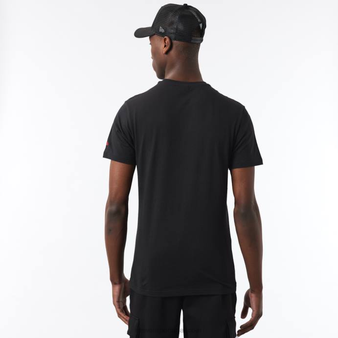 FFTN2878 New Era chicago bulls t-shirt nba hoop com estampa preta