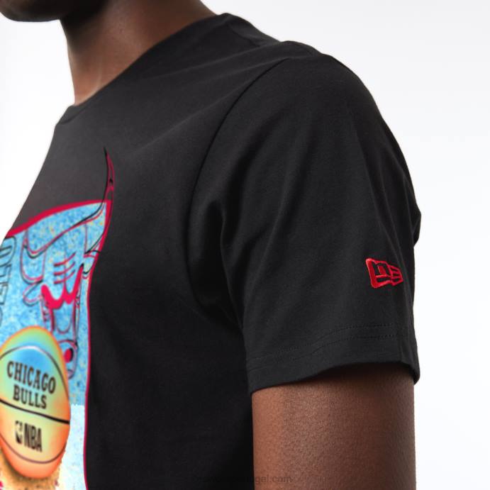 FFTN2878 New Era chicago bulls t-shirt nba hoop com estampa preta