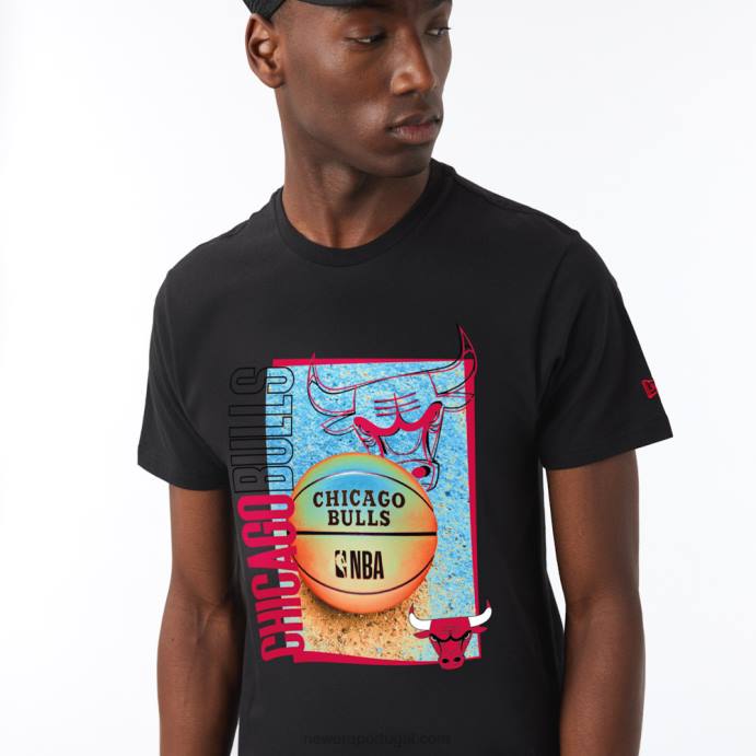 FFTN2878 New Era chicago bulls t-shirt nba hoop com estampa preta