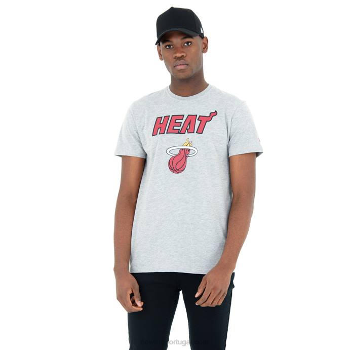 FFTN2882 New Era camiseta cinza miami heat heather