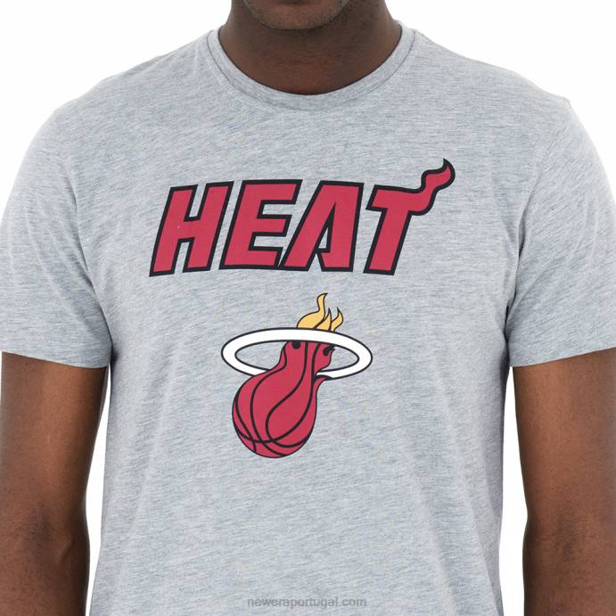 FFTN2882 New Era camiseta cinza miami heat heather