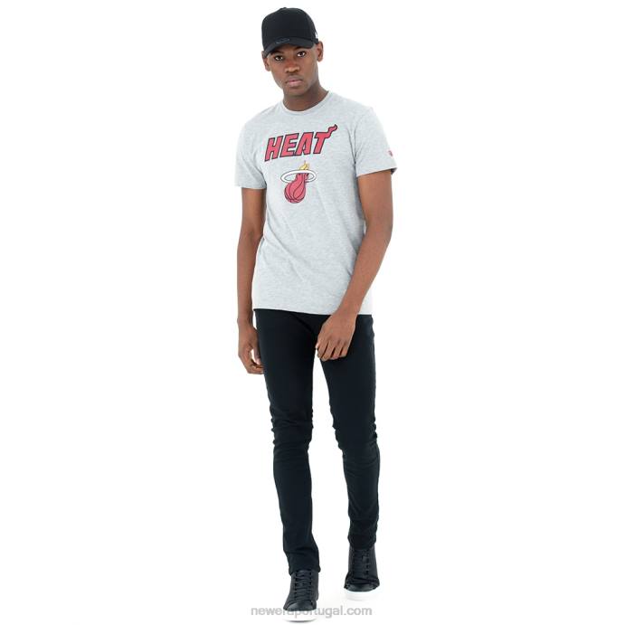 FFTN2882 New Era camiseta cinza miami heat heather