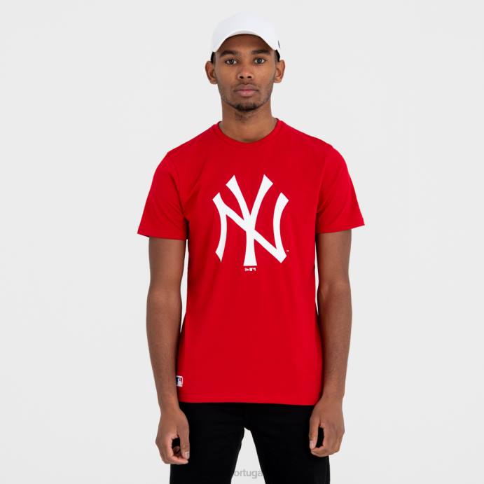 FFTN2883 New Era camiseta vermelha com logo do time new york yankees