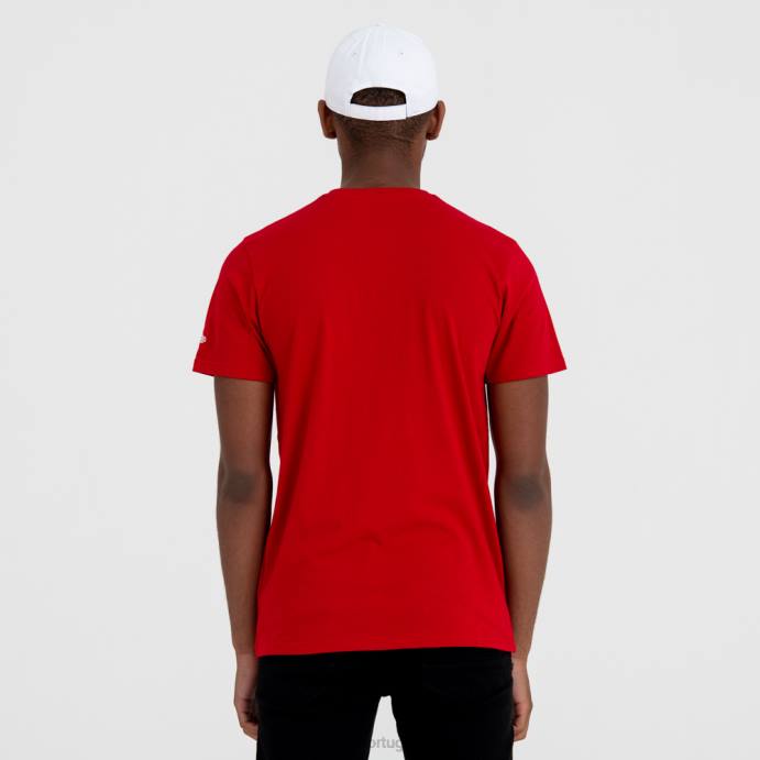 FFTN2883 New Era camiseta vermelha com logo do time new york yankees