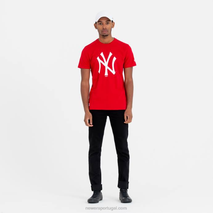 FFTN2883 New Era camiseta vermelha com logo do time new york yankees