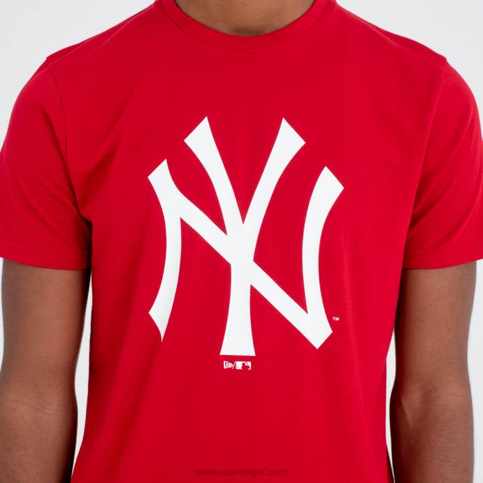 FFTN2883 New Era camiseta vermelha com logo do time new york yankees