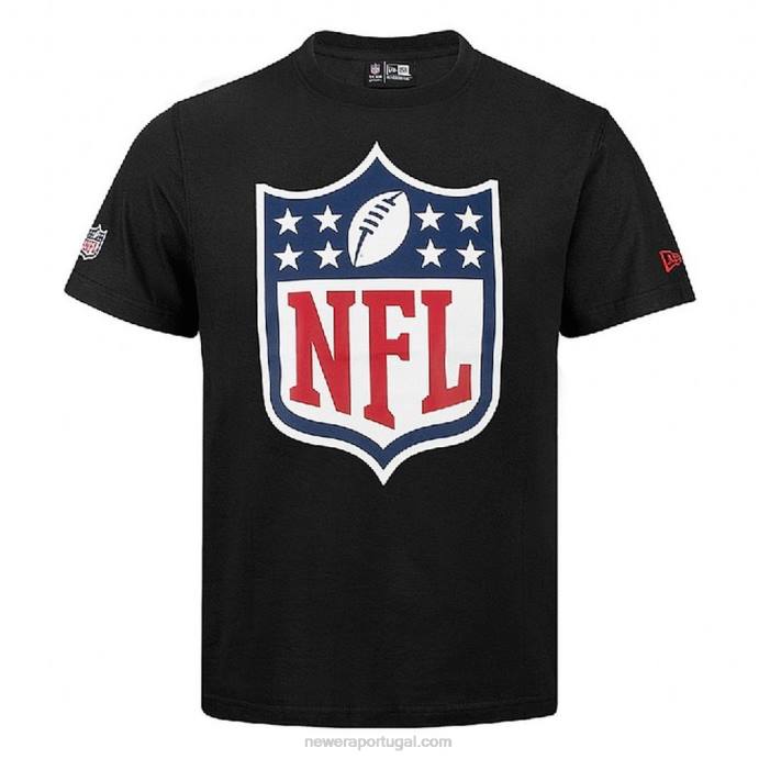 FFTN2884 New Era camiseta preta com logo da equipe nfl