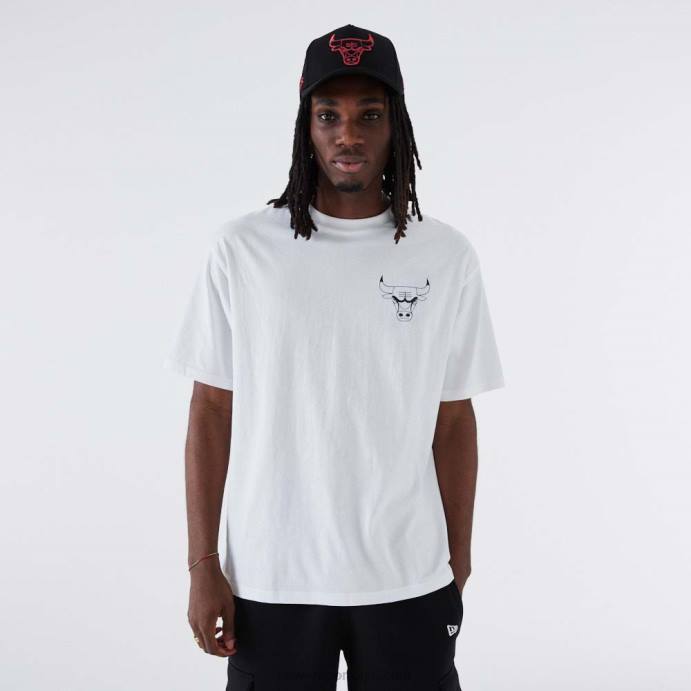 FFTN2891 New Era camiseta branca metalizada chicago bulls nba