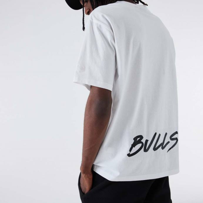 FFTN2891 New Era camiseta branca metalizada chicago bulls nba