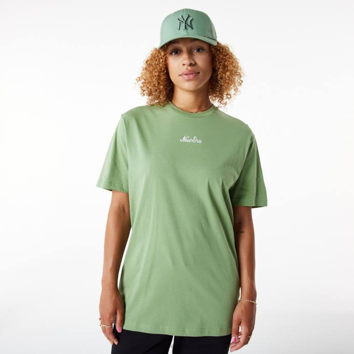 FFTN2892 New Era camiseta com roteiro verde essencial