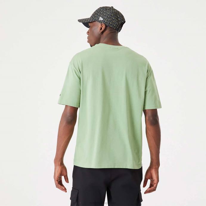 FFTN2894 New Era camiseta verde médio com logo smiley universe