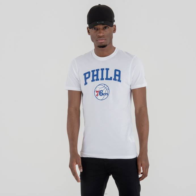 FFTN2896 New Era camiseta branca com logotipo do time nba philadelphia 76ers