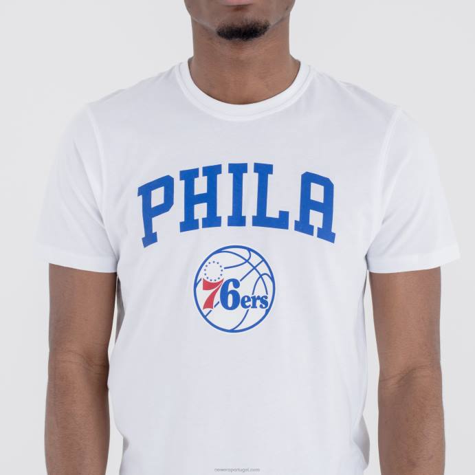FFTN2896 New Era camiseta branca com logotipo do time nba philadelphia 76ers