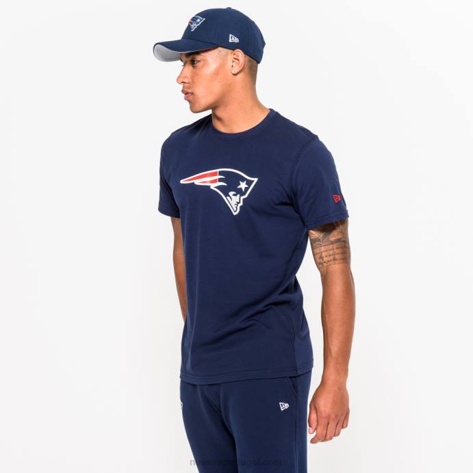 FFTN2897 New Era camiseta azul com logotipo do time new england patriots