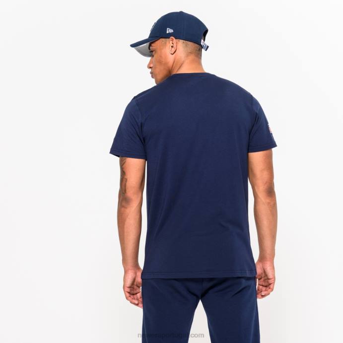 FFTN2897 New Era camiseta azul com logotipo do time new england patriots