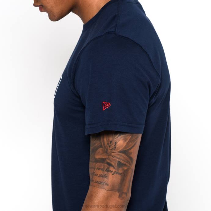 FFTN2897 New Era camiseta azul com logotipo do time new england patriots