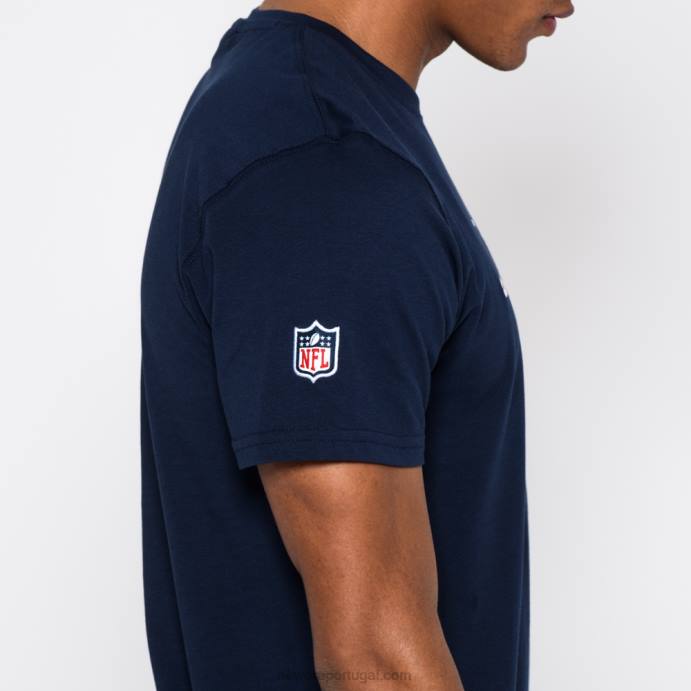 FFTN2897 New Era camiseta azul com logotipo do time new england patriots