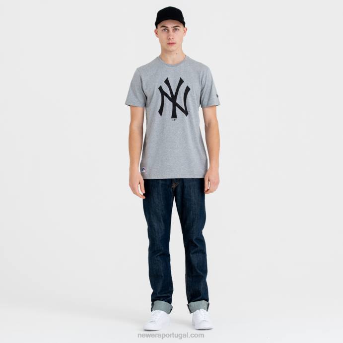 FFTN2898 New Era camiseta cinza com logo do time new york yankees mlb