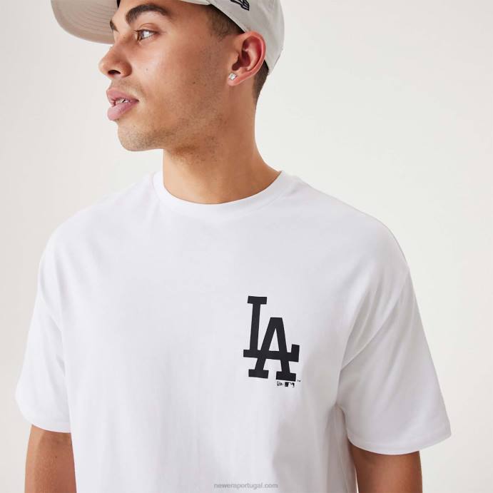 FFTN2899 New Era camiseta oversized branca com estampa floral la dodgers mlb