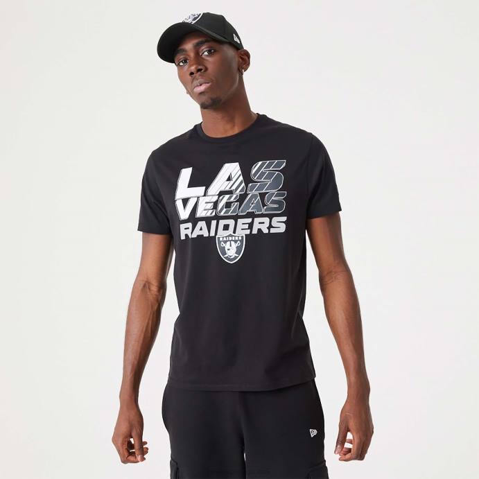 FFTN2902 New Era camiseta preta las vegas raiders nfl gradiente
