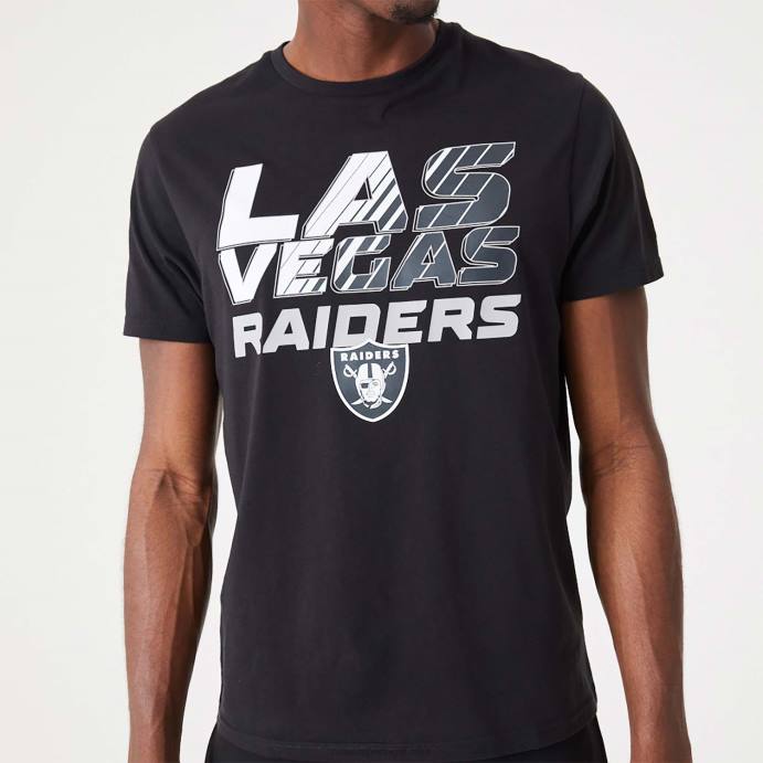 FFTN2902 New Era camiseta preta las vegas raiders nfl gradiente