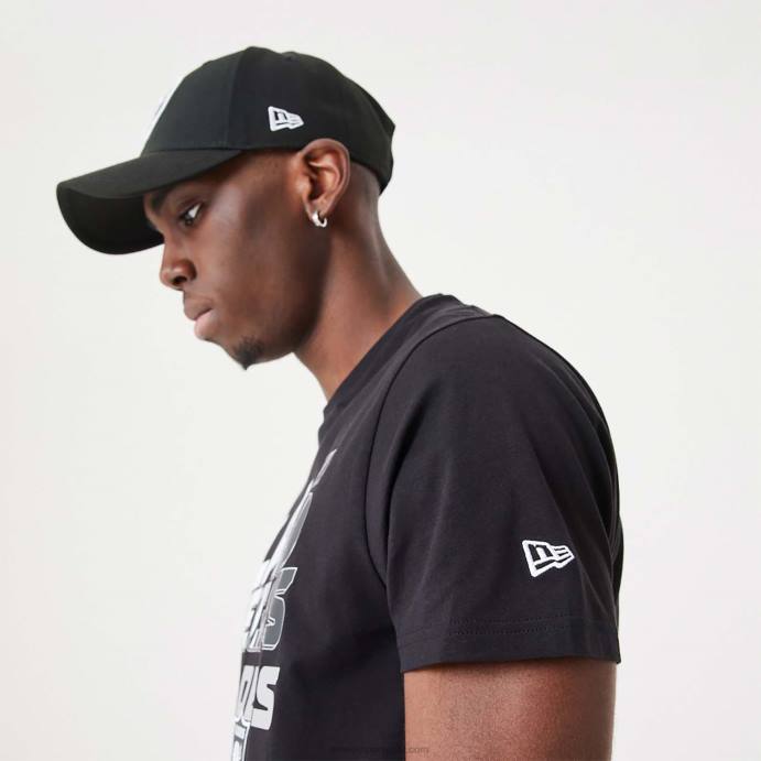 FFTN2902 New Era camiseta preta las vegas raiders nfl gradiente