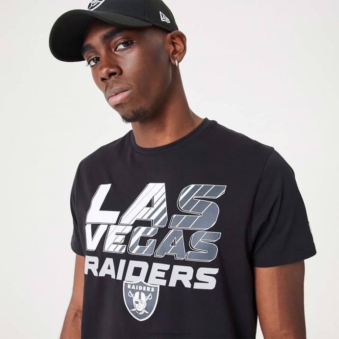 FFTN2902 New Era camiseta preta las vegas raiders nfl gradiente