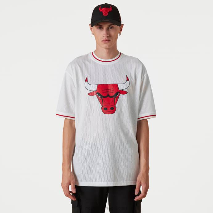FFTN2908 New Era chicago bulls camiseta oversized com logo da nba branca