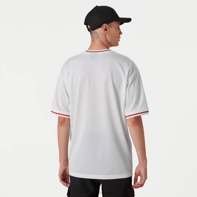 FFTN2908 New Era chicago bulls camiseta oversized com logo da nba branca