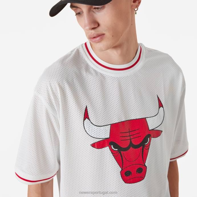 FFTN2908 New Era chicago bulls camiseta oversized com logo da nba branca
