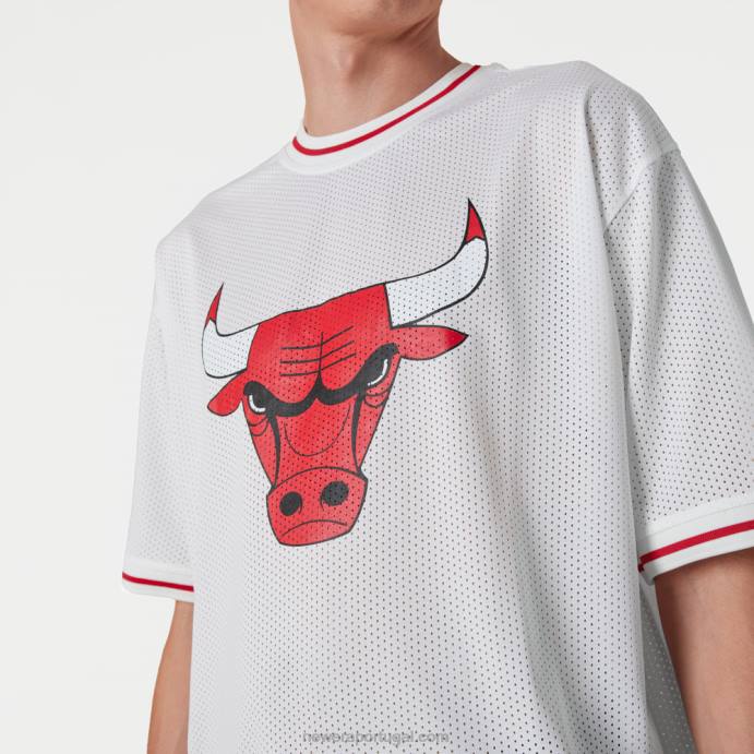 FFTN2908 New Era chicago bulls camiseta oversized com logo da nba branca