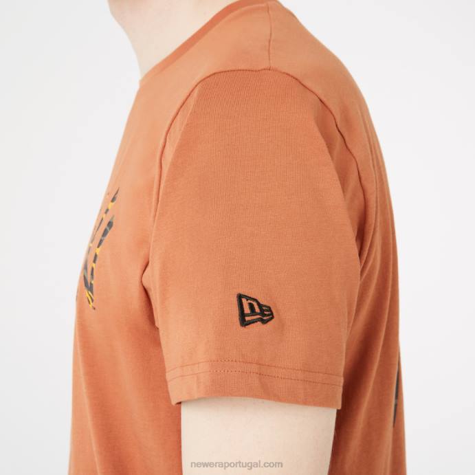 FFTN2909 New Era camiseta marrom com logo camuflado new york yankees