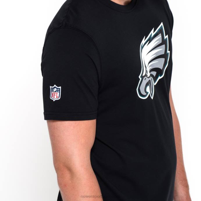 FFTN2910 New Era camiseta preta com logo do time philadelphia eagles