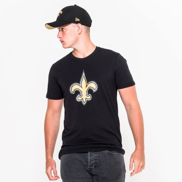 FFTN2911 New Era camiseta preta com logo do time new orleans saints