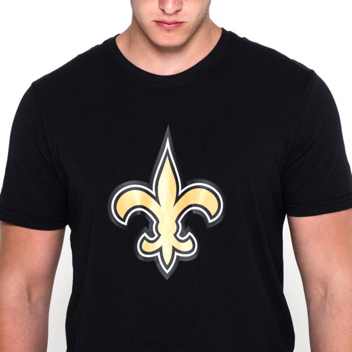 FFTN2911 New Era camiseta preta com logo do time new orleans saints