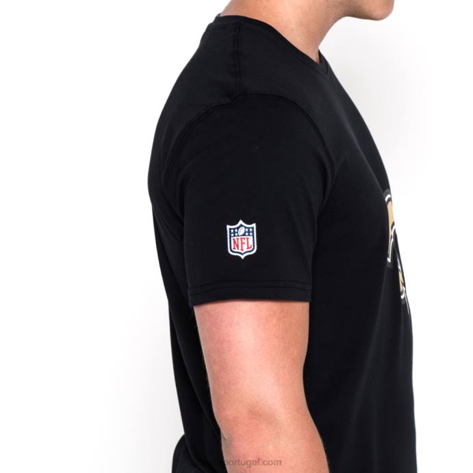 FFTN2911 New Era camiseta preta com logo do time new orleans saints