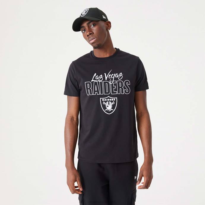 FFTN2916 New Era camiseta preta las vegas raiders nfl script