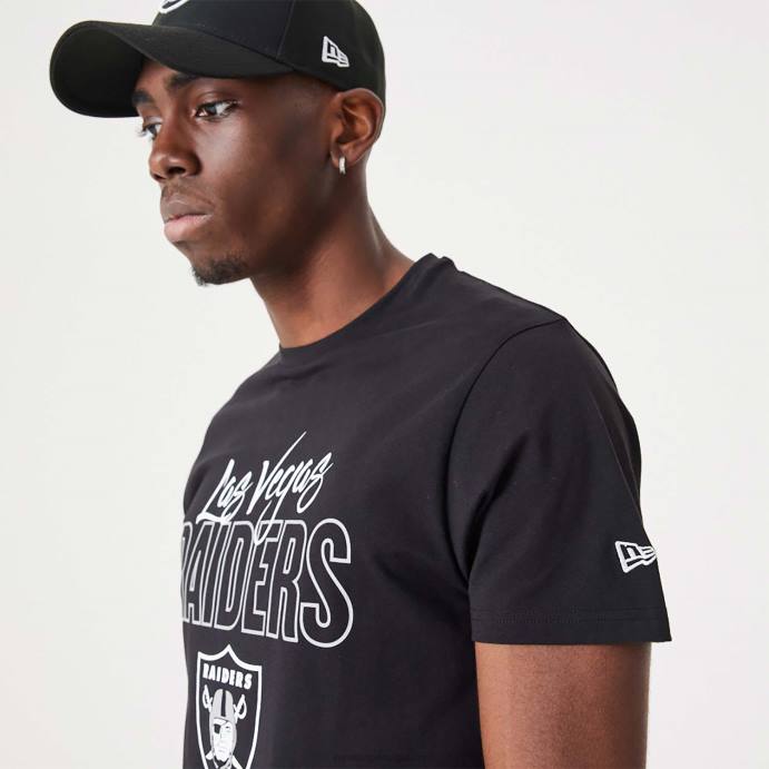 FFTN2916 New Era camiseta preta las vegas raiders nfl script