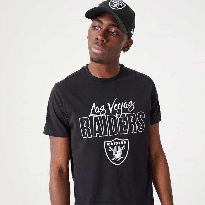 FFTN2916 New Era camiseta preta las vegas raiders nfl script