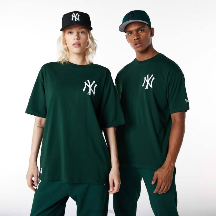 FFTN2917 New Era t-shirt oversized verde escuro new york yankees essentials