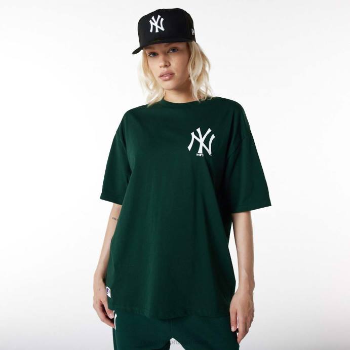 FFTN2917 New Era t-shirt oversized verde escuro new york yankees essentials