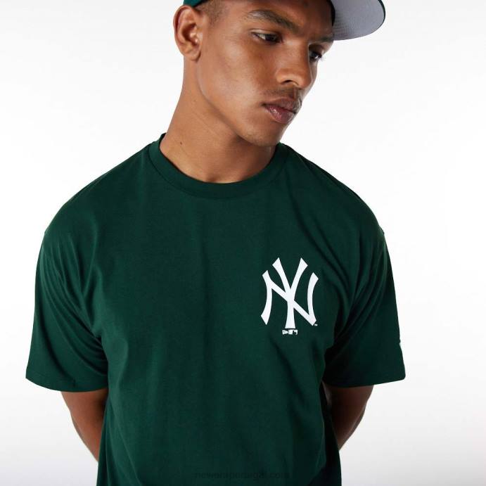 FFTN2917 New Era t-shirt oversized verde escuro new york yankees essentials