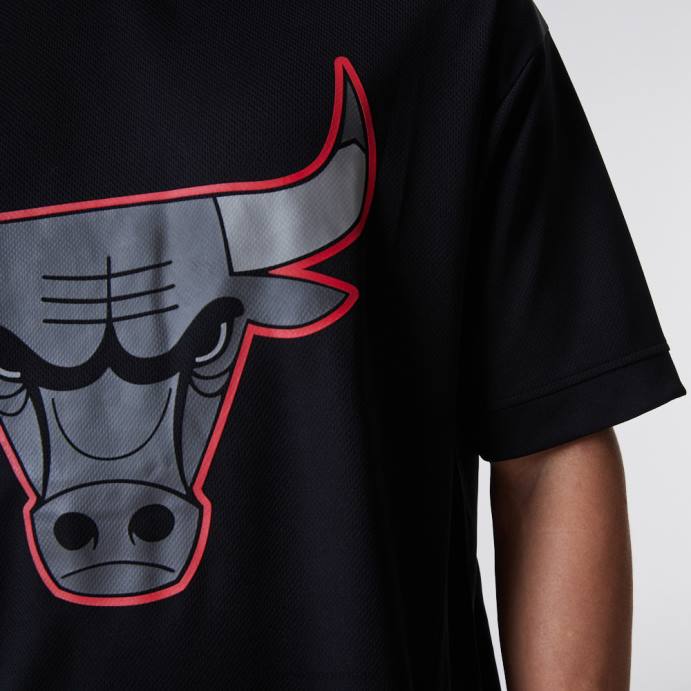 FFTN2918 New Era chicago bulls nba t-shirt malha preta