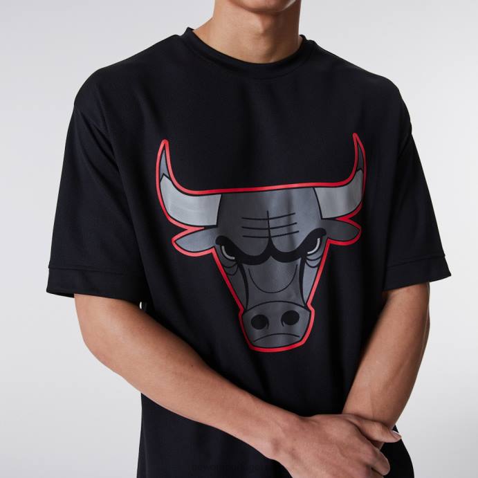 FFTN2918 New Era chicago bulls nba t-shirt malha preta