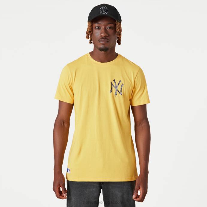 FFTN2922 New Era camiseta amarela com logo da equipe new york yankees mlb
