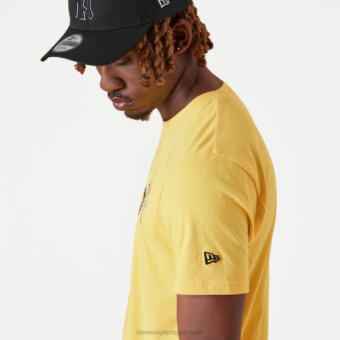 FFTN2922 New Era camiseta amarela com logo da equipe new york yankees mlb