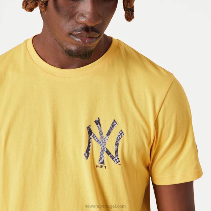 FFTN2922 New Era camiseta amarela com logo da equipe new york yankees mlb