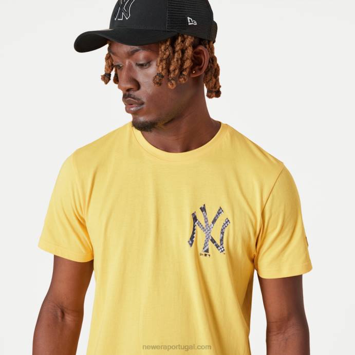 FFTN2922 New Era camiseta amarela com logo da equipe new york yankees mlb