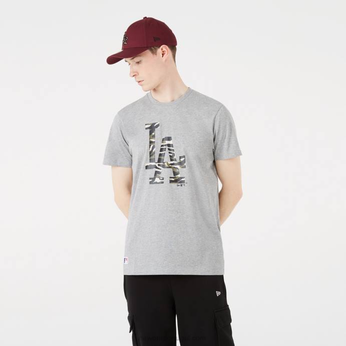 FFTN2923 New Era camiseta cinza la dodgers camo logo